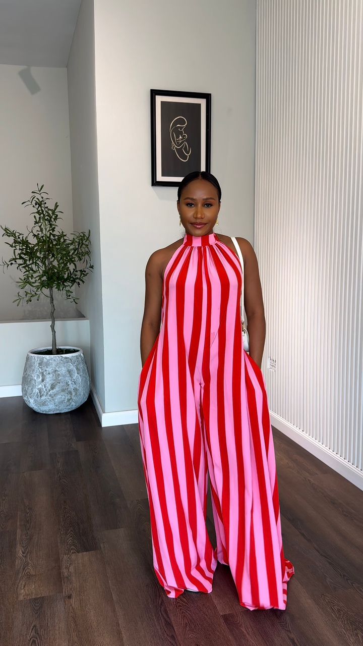 Rainbow crepe jumpsuit (ready to wear)