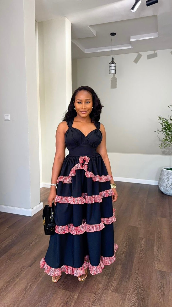 Peggy crepe/chiffon dress( ready to wear)