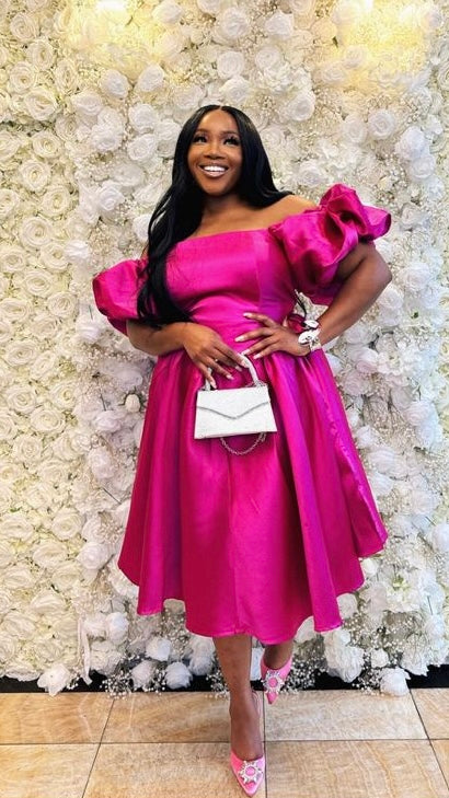 Orchid mikado dress