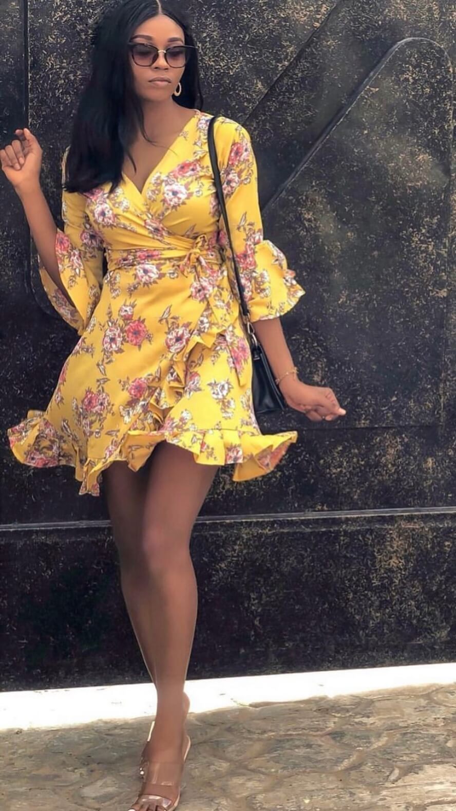 Tina crepe wrap dress