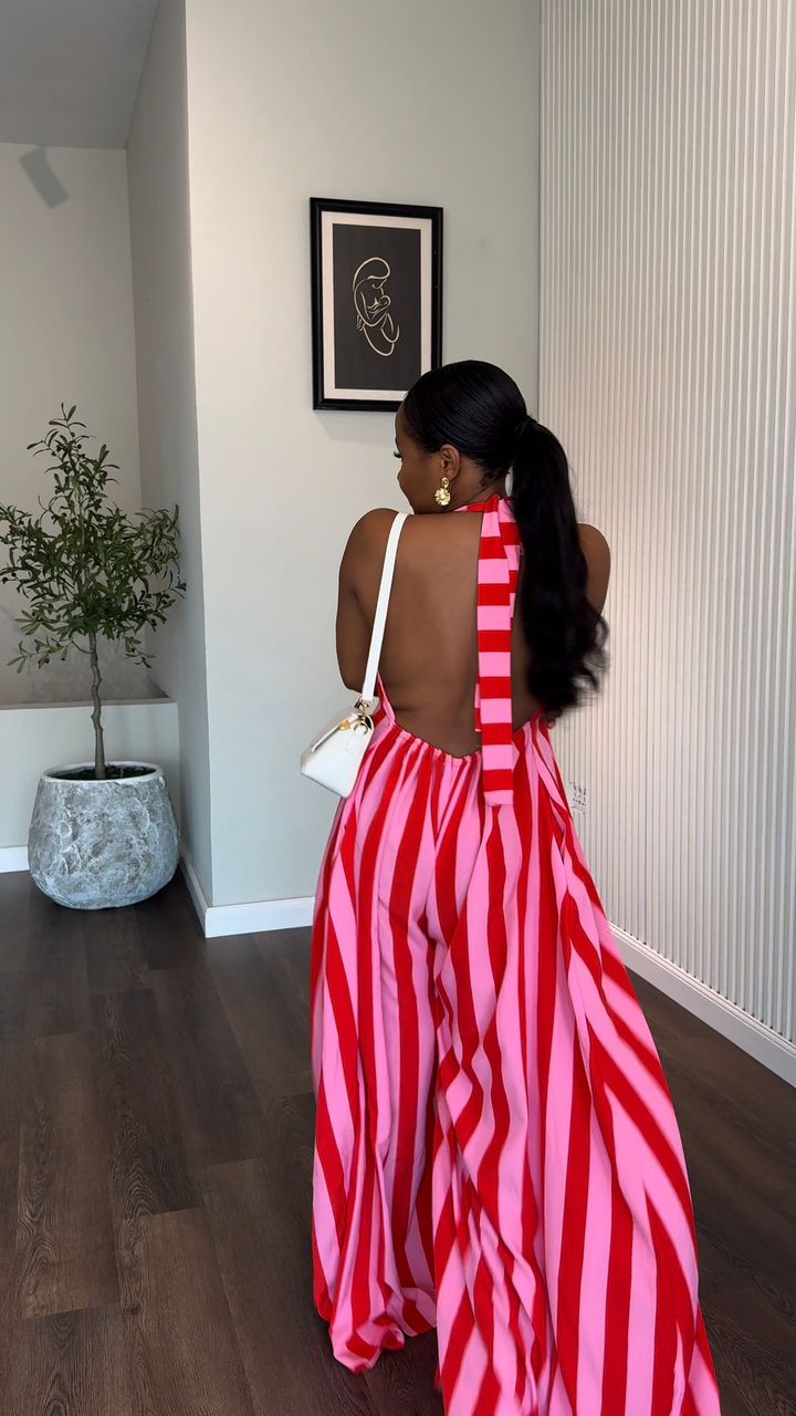 Rainbow crepe jumpsuit (ready to wear)