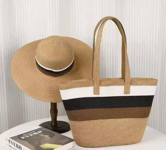 Beach bag and hat set