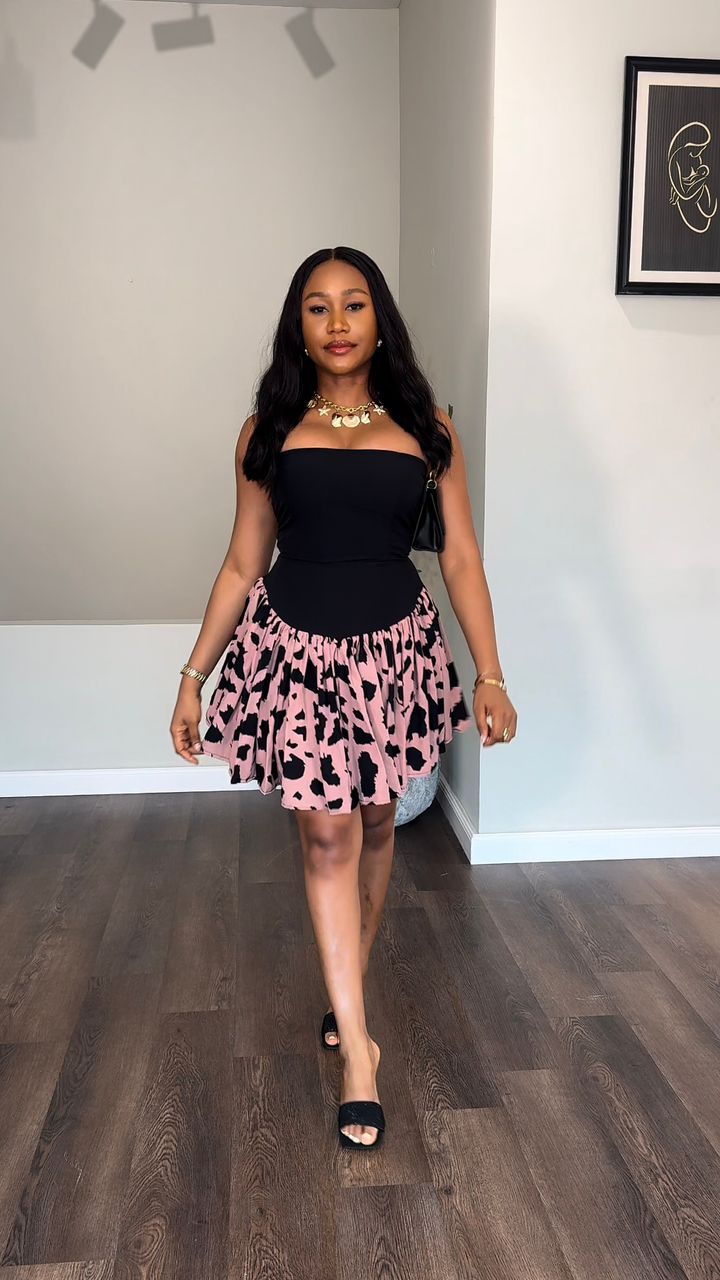 Roseline crepe dress short( ready to wear)