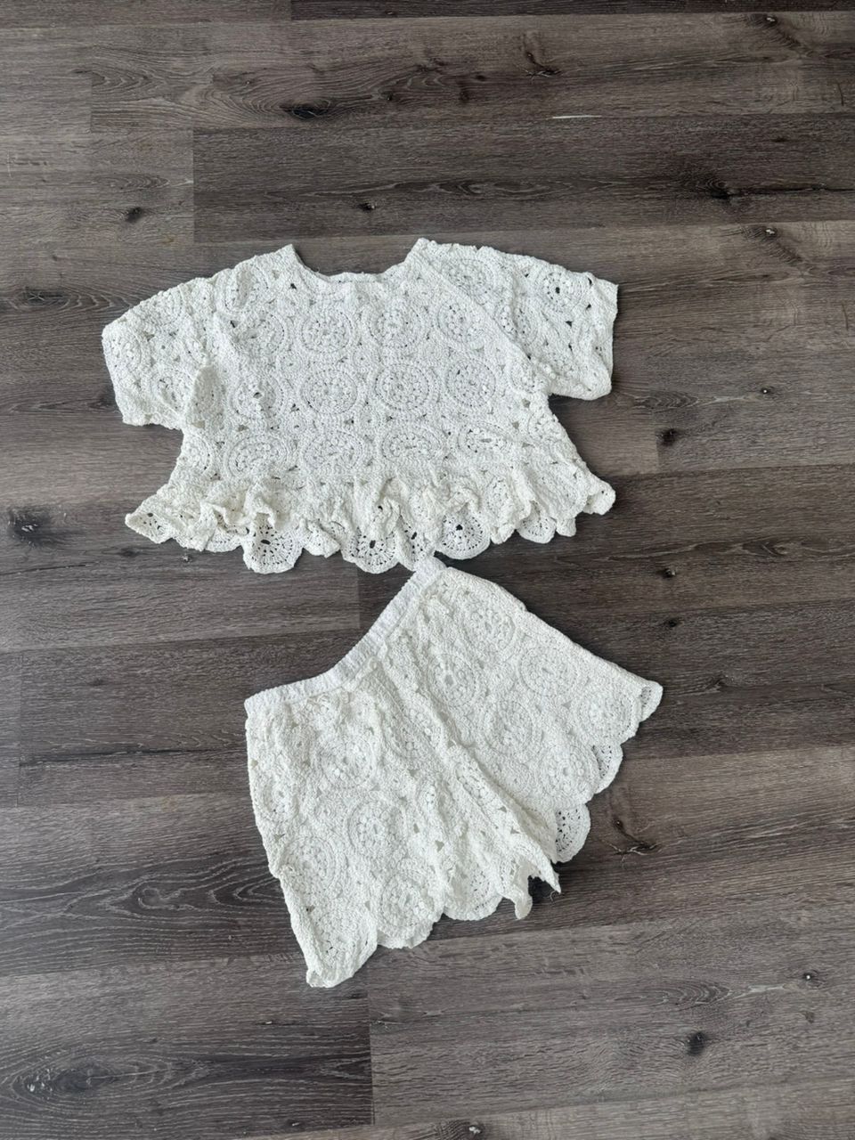 Yejide Crotchet set white (ready to wear)