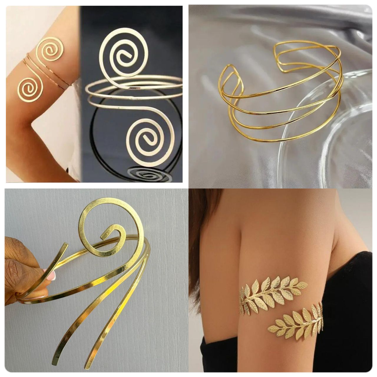 Non tarnish Upper arm cuffs (different designs)