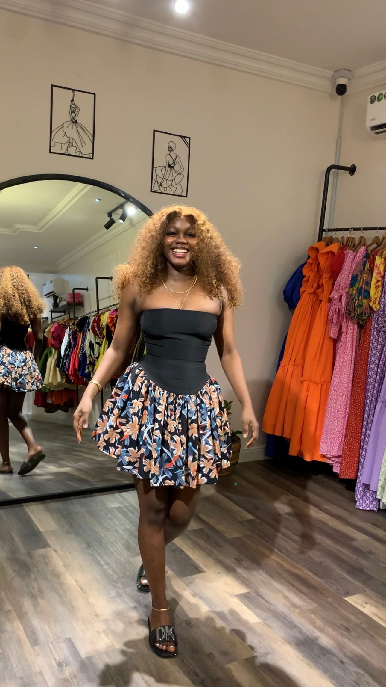 Roseline crepe dress short( ready to wear)