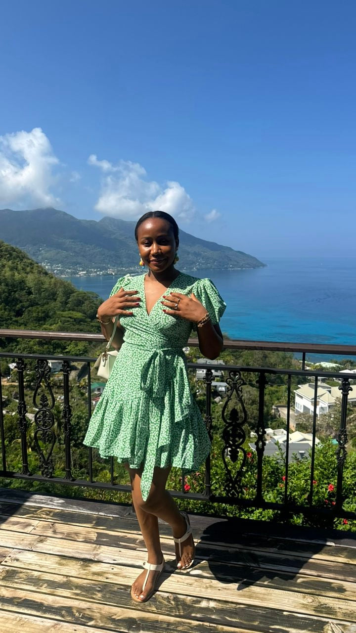 Tiara crepe wrap dress