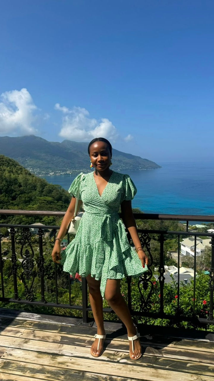 Tiara crepe wrap dress