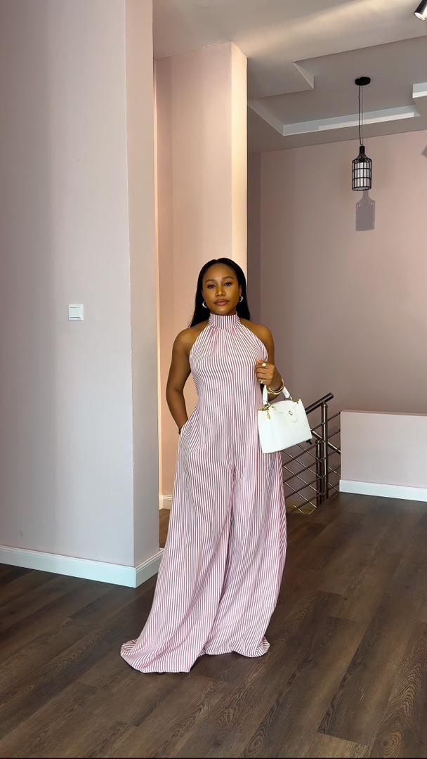 Rainbow crepe jumpsuit (ready to wear)