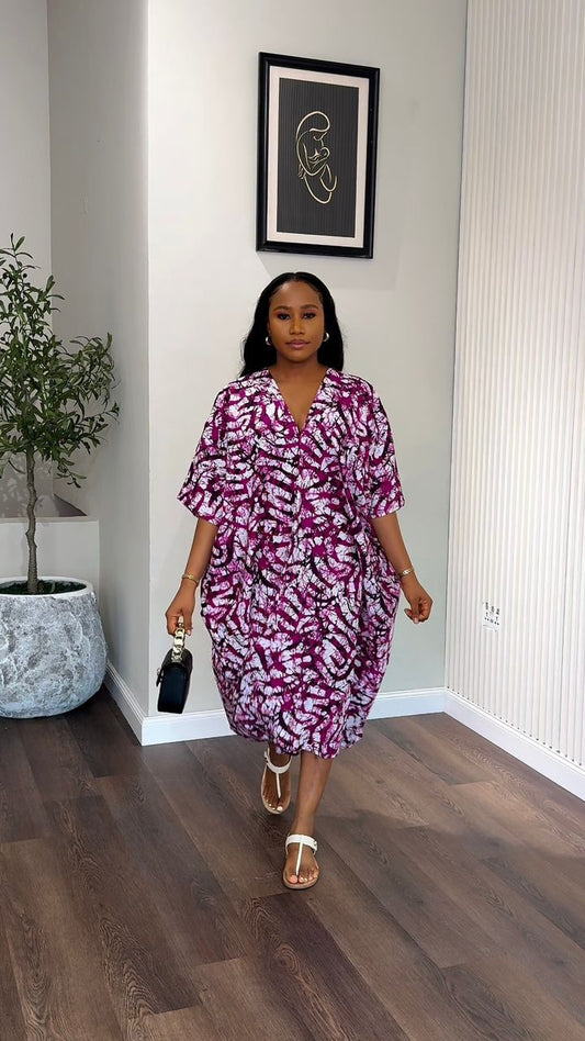 Midi Ankara bubu dress(ready to wear)