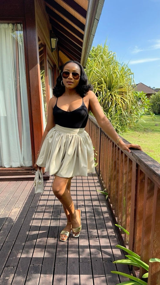 Balloon cotton skirt