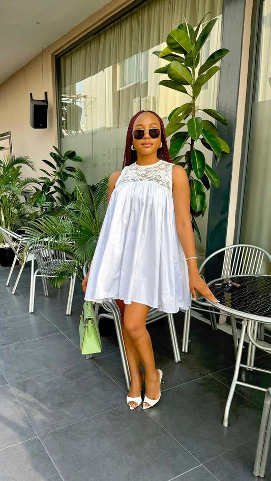 Christiana cotton dress(only in black and white color)