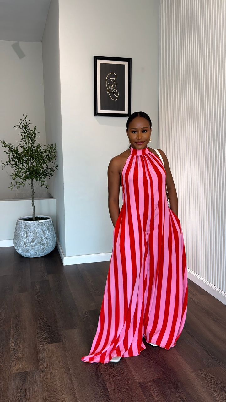 Rainbow crepe jumpsuit (ready to wear)