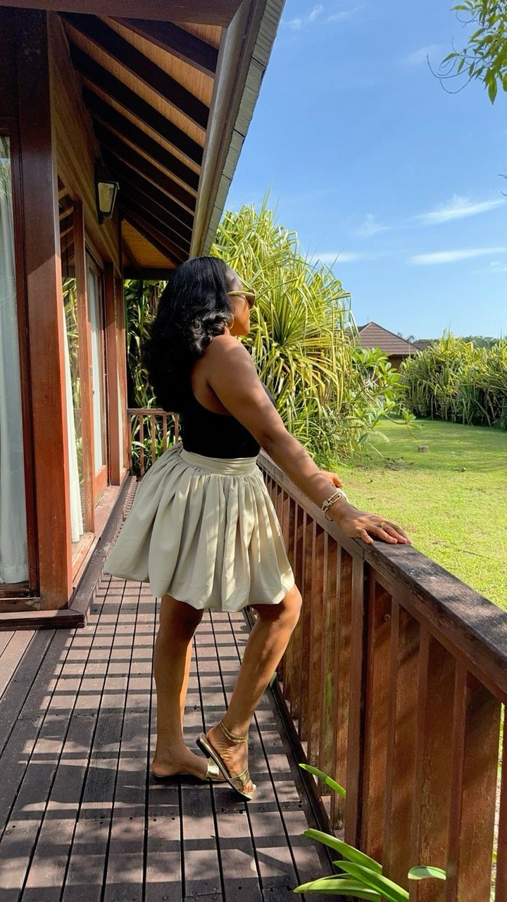 Balloon cotton skirt