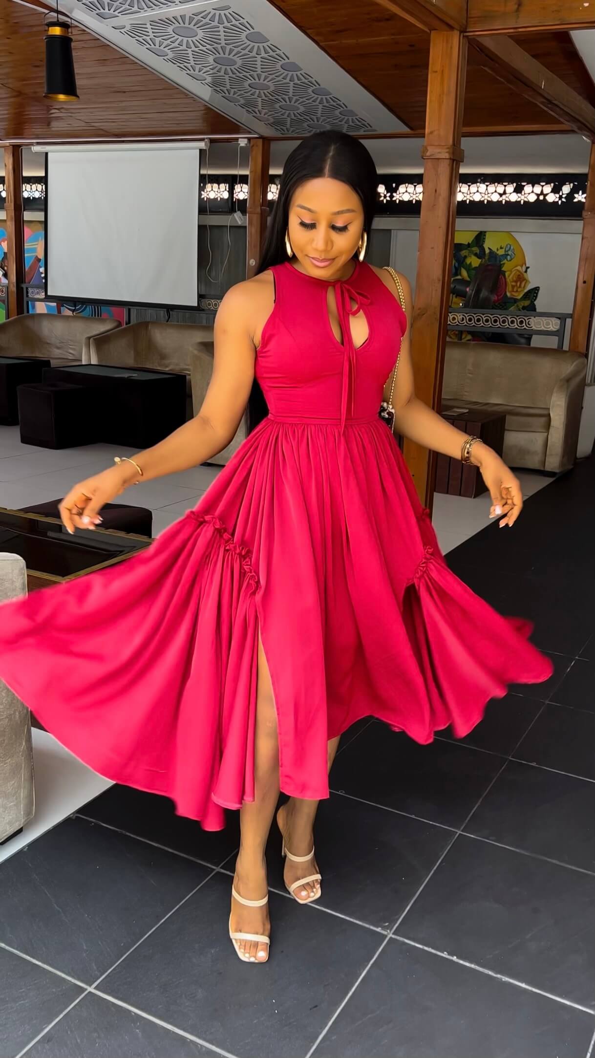 Candy crepe dress