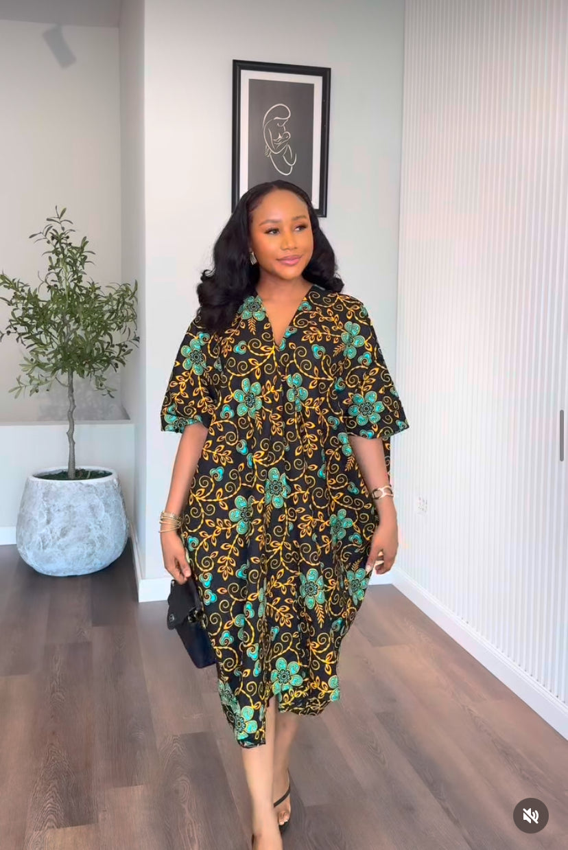 Midi Ankara bubu dress(ready to wear)